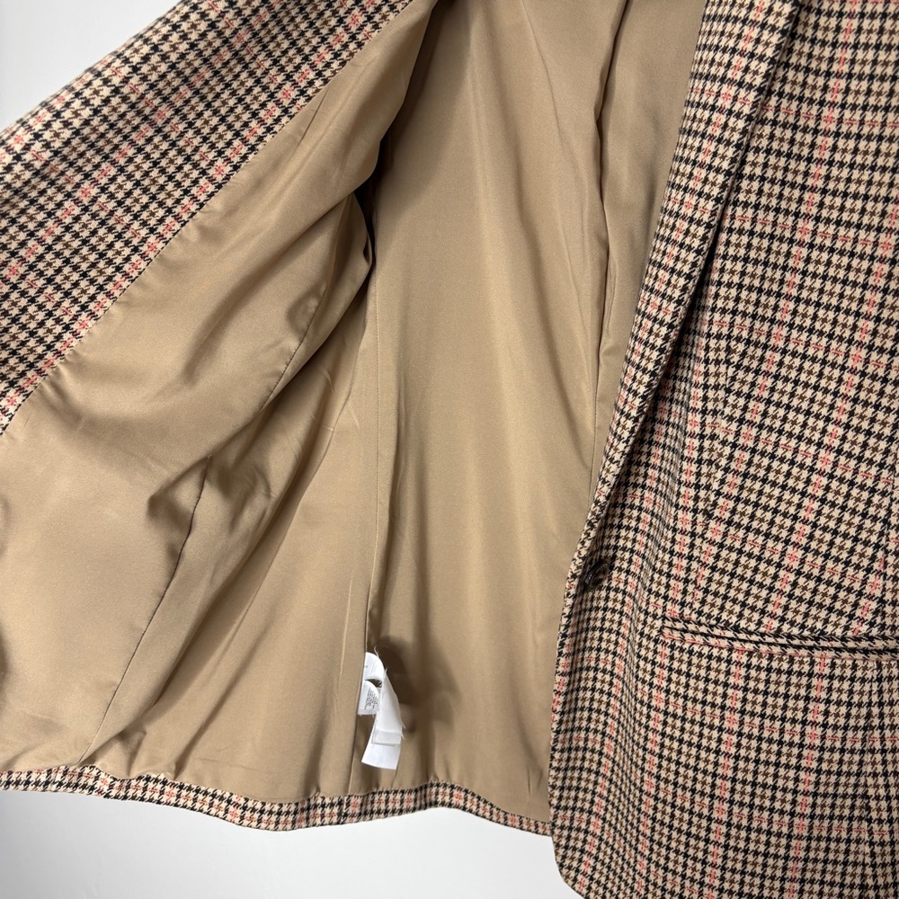 Ann Taylor The Hutton Blazer In Check Houndstooth Modern Neutral Beige Size 10 - Picture 7 of 11